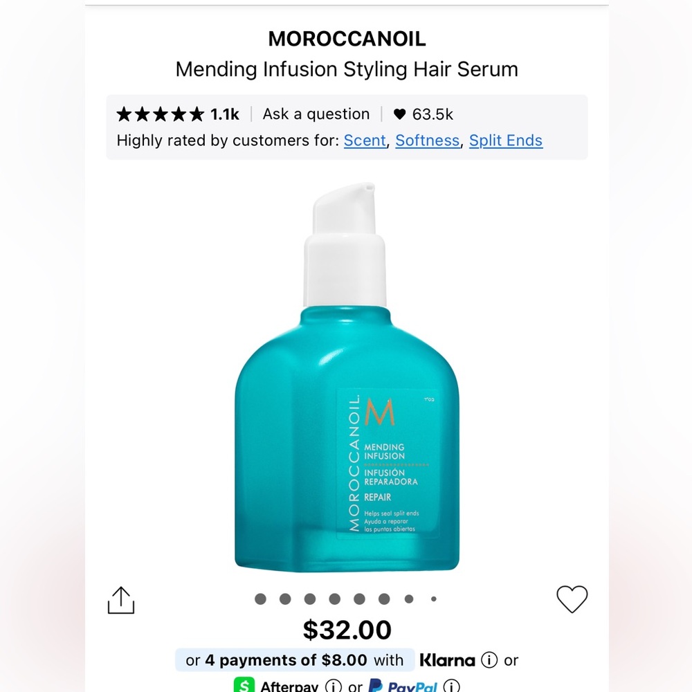 MOROCCANOIL
Mending Infusion Styling Hair Serum